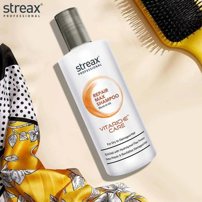 Streax Professional Set of Vitariche Care Repair Max Shampoo & Conditioner