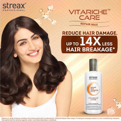 Streax Professional Set of Vitariche Care Repair Max Shampoo & Conditioner